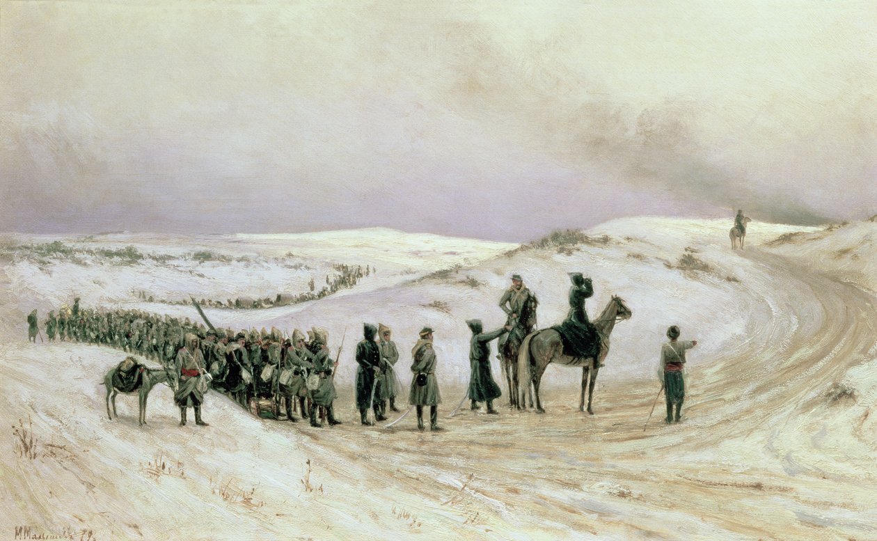 Bulgaria, en scene fra den russisk-tyrkiske krigen 1877-78, 1879 av Mikhail Georgievich Malyshev