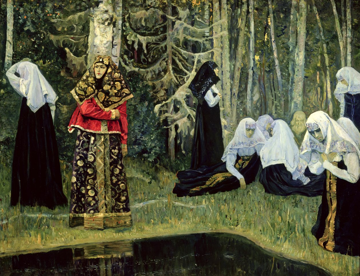 Legenden om den usynlige byen Kitezh, 1917-22 av Mikhail Vasilievich Nesterov