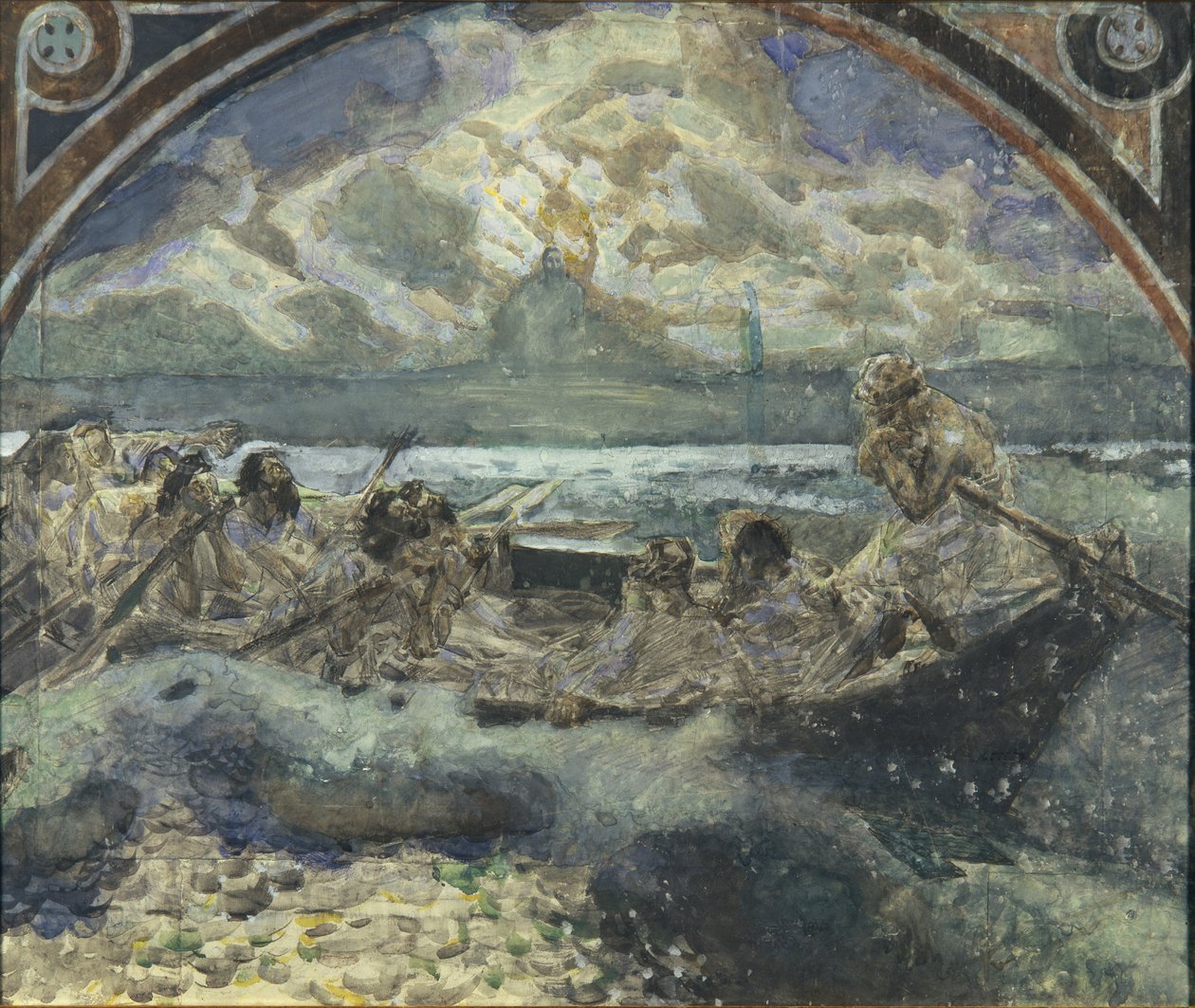 Jesus går på vannet, 1890 av Mikhail Aleksandrovich Vrubel
