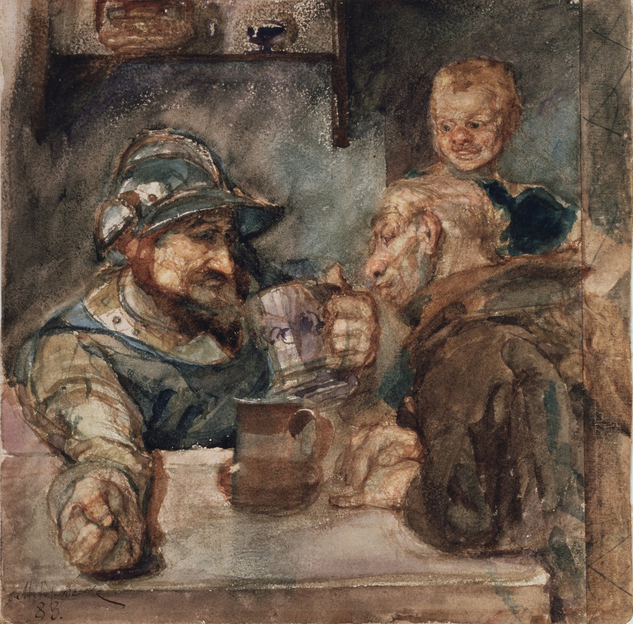 Over a Beer Tankard, 1883 av Mikhail Aleksandrovich Vrubel