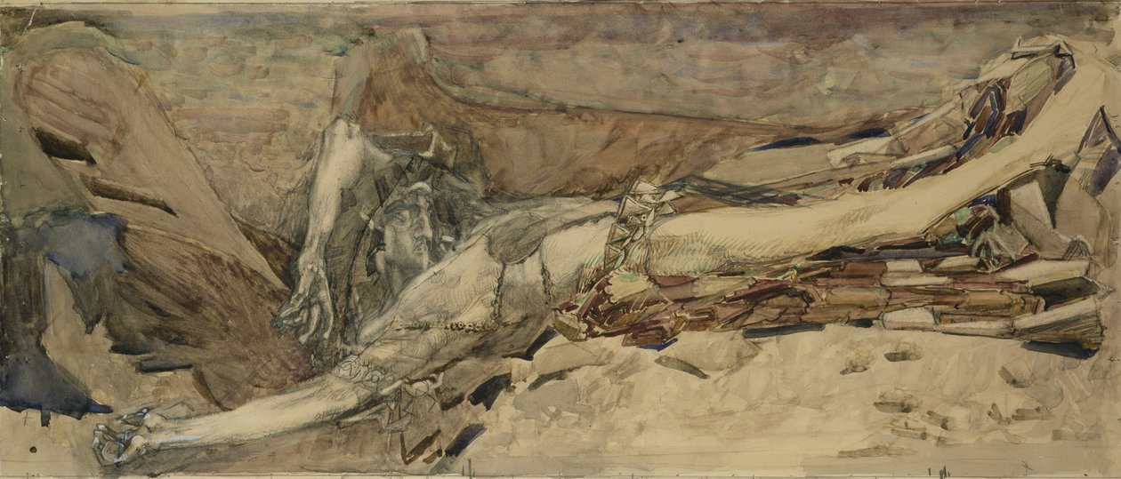 The Demon downcast, 1901 av Mikhail Aleksandrovich Vrubel