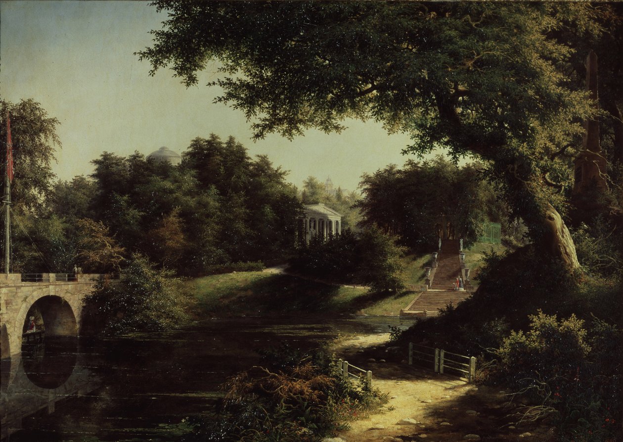 Utsikt over parken i Pavlovsk av Mikhail Ivanovich Lebedev