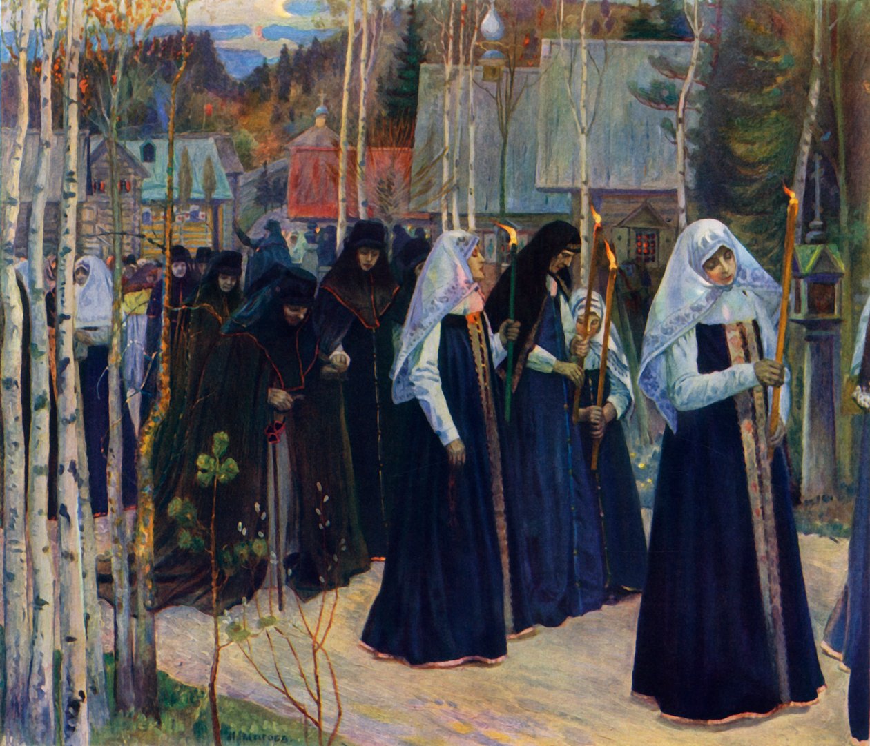'After Taking The Veil', 1898, 1965. av Mikhail Nesterov
