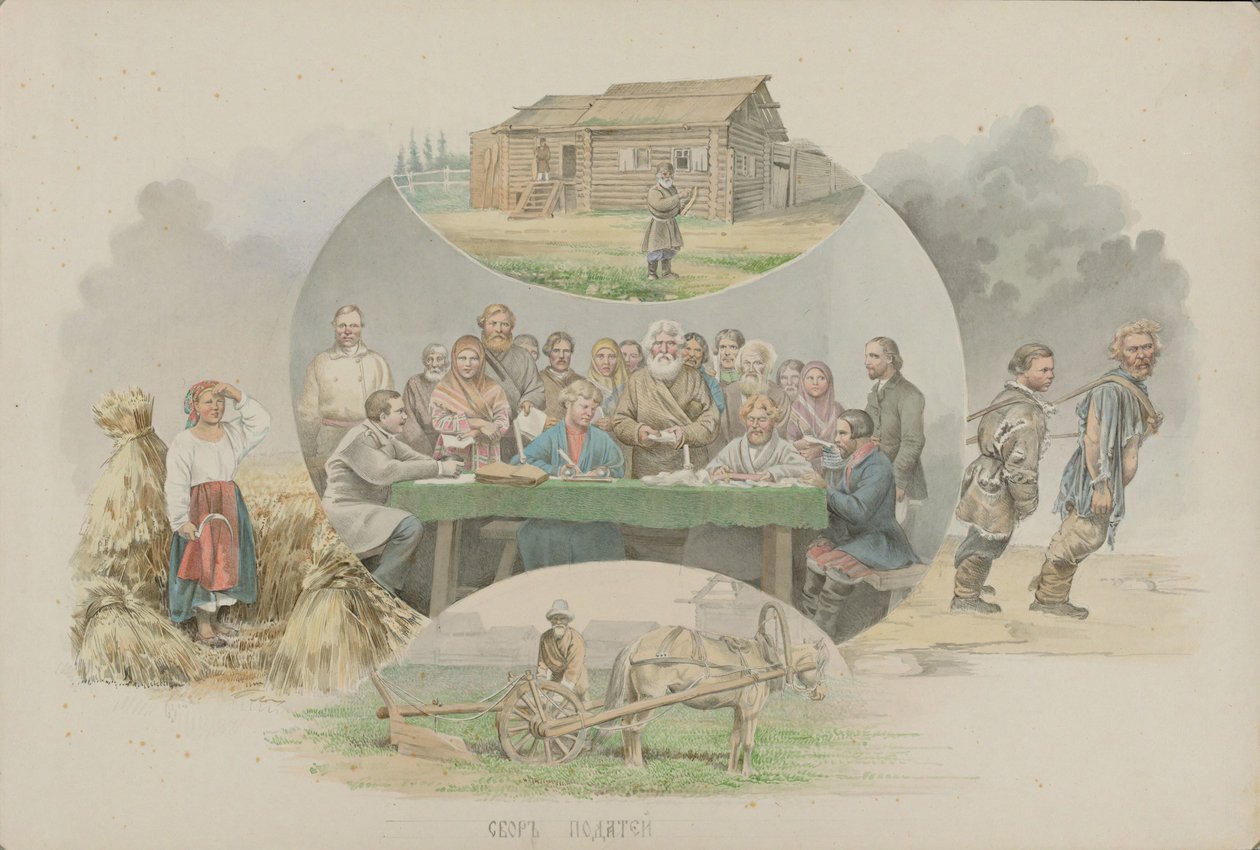 Skatteinnkreving, 1862. av Mikhail Stepanovich Znamensky