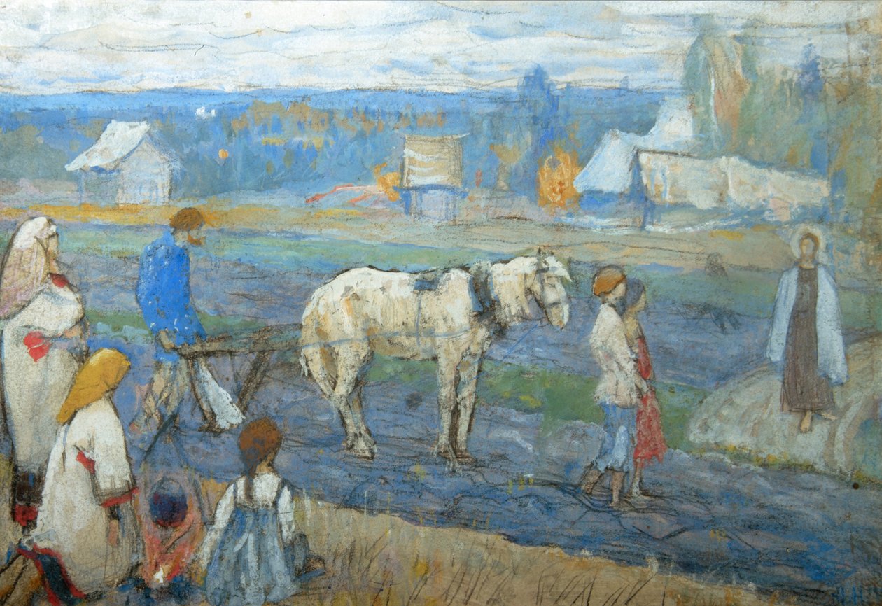 På feltet, 1911 av Mikhail Vasilievich Nesterov