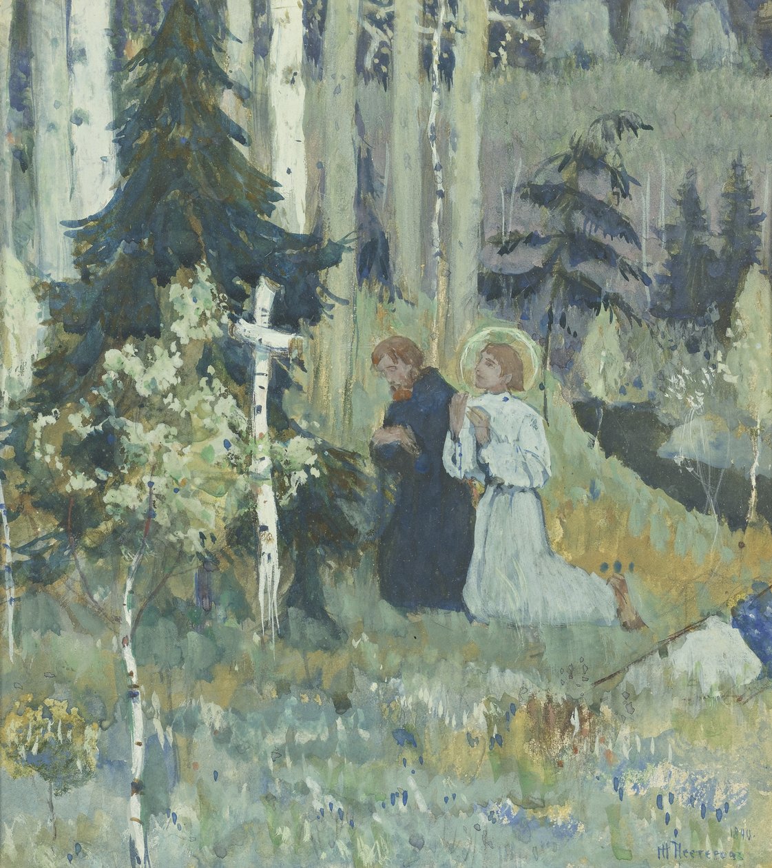 Grunnleggelsen av Trinity-Sergius-klosteret av Mikhail Vasilievich Nesterov