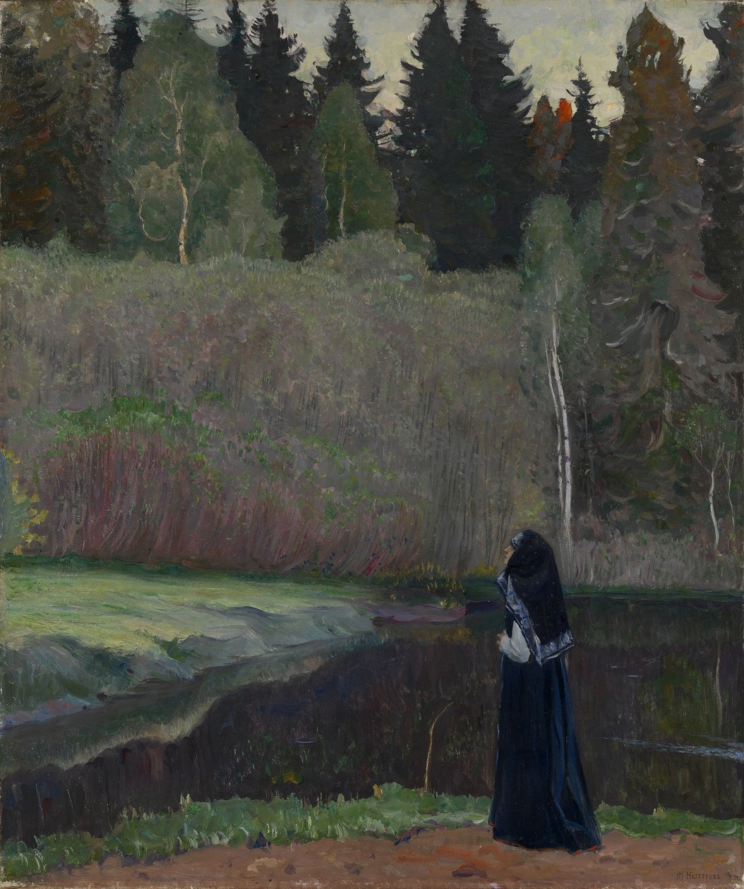 Nattergalen synger, 1918 av Mikhail Vasilievich Nesterov