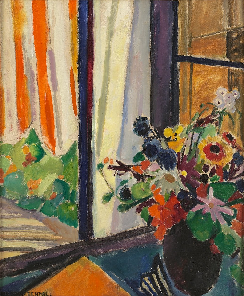 Blomster foran et vindu, ca. 1930 av Mildred Bendall