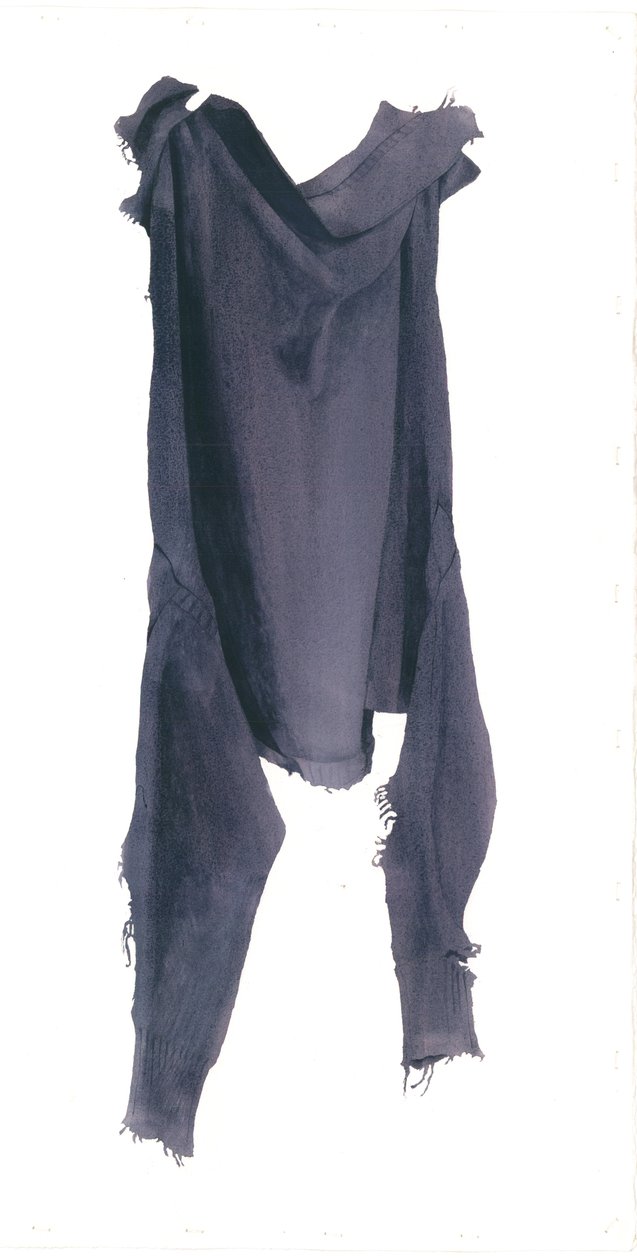 Mølspiste Guernsey venstreside, 2003 (wc på papir) av Miles Contemporary Artist Thistlethwaite