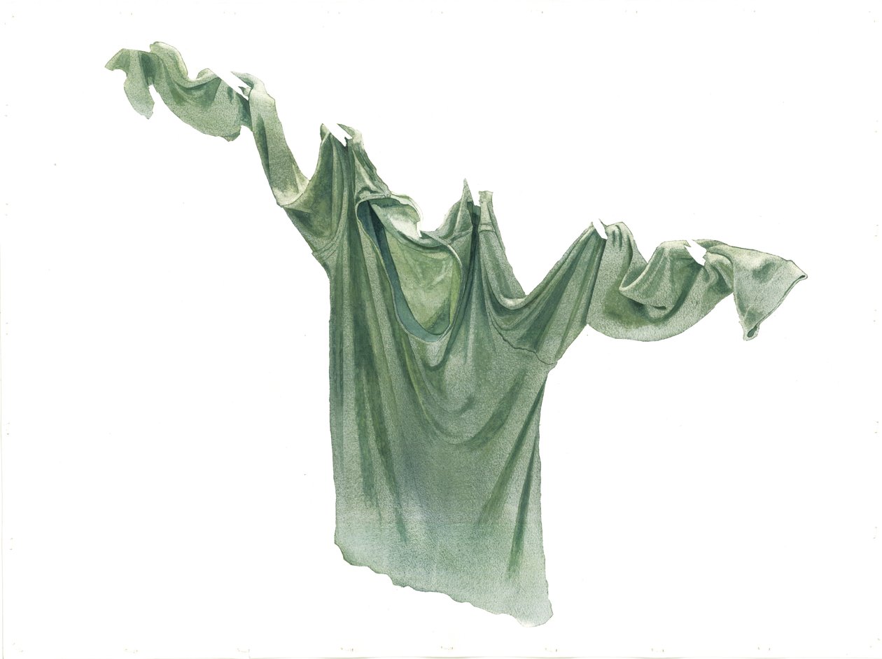 Pippas blekgrønn T-skjorte, 2003 (wc på papir) av Miles Contemporary Artist Thistlethwaite