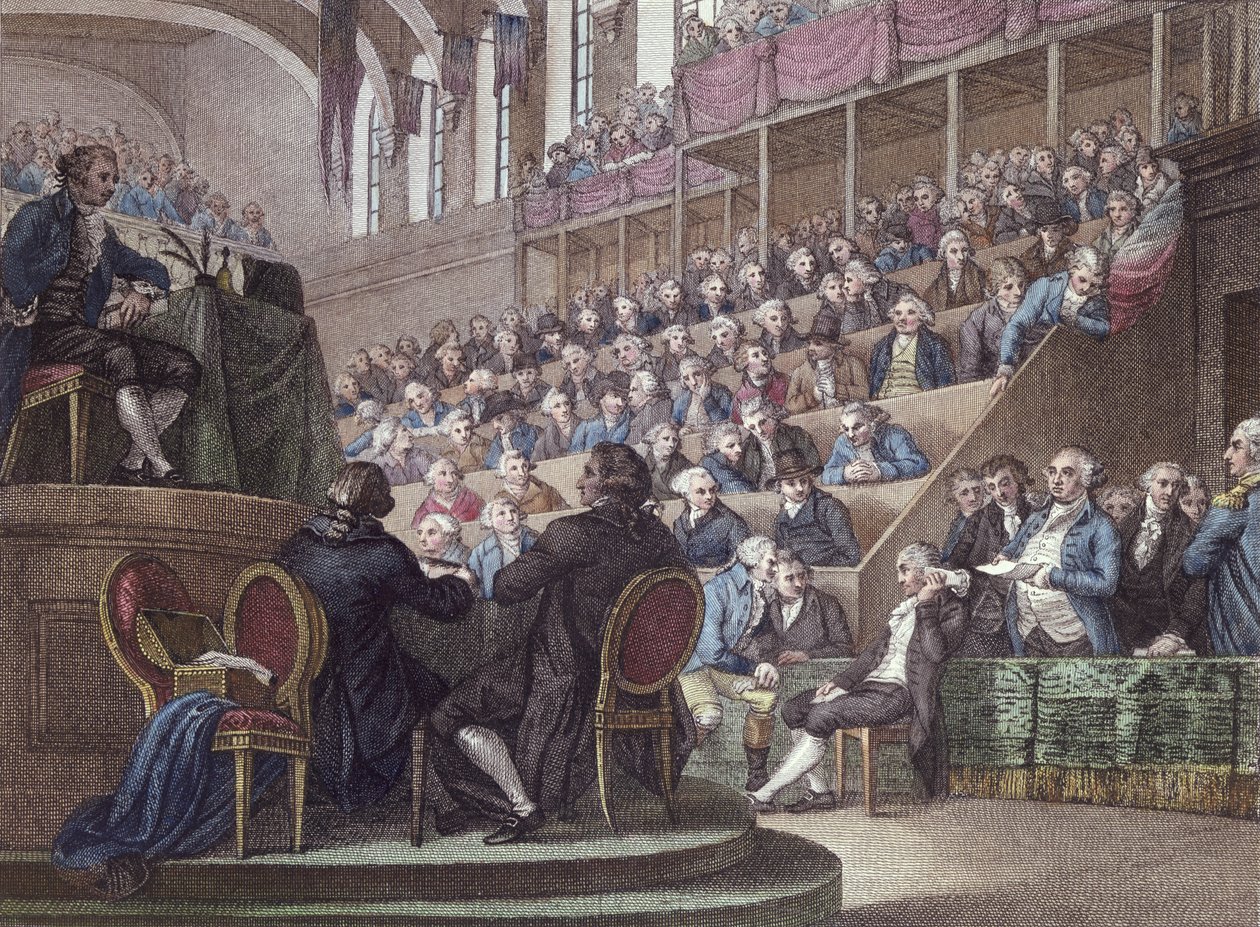 Rettssaken mot Louis XVI (1754-93) før konvensjonen, 26. desember 1792, gravert av Reinier Vinkeles (1741-1816) og Daniel Vrydag (1765-1822) 1802 av Miller