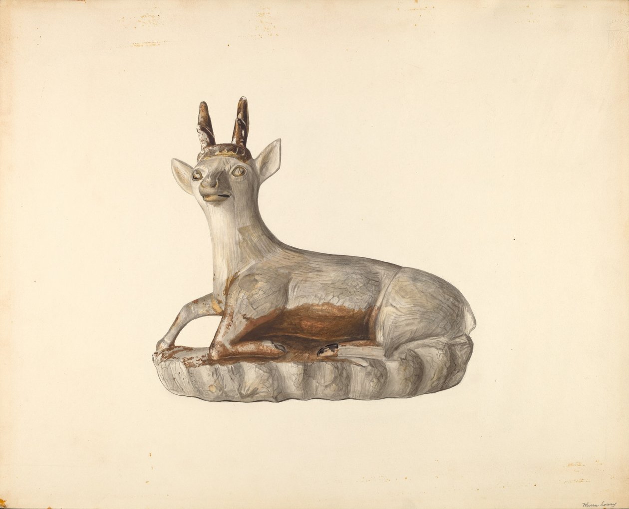 Hjortefigur, ca. 1938. av Mina Lowry