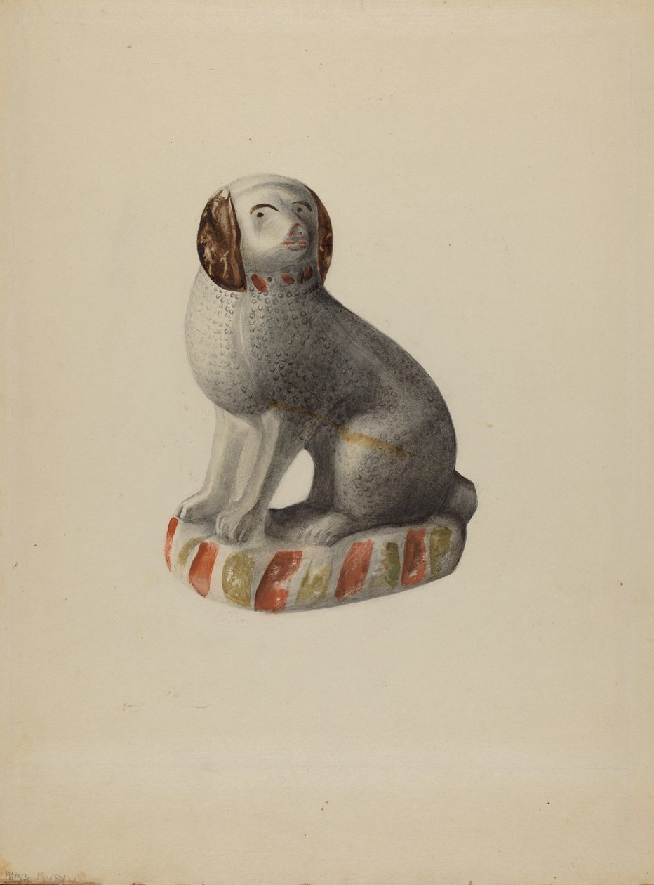 Pa. Tysk hundefigur, ca. 1937. av Mina Lowry