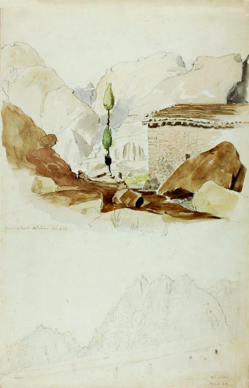 Elias-klosteret, Sinai-fjellet, 1844. av Miner Kilbourne Kellogg