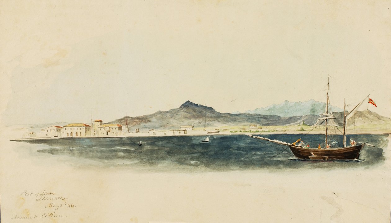 Larnaka havn, 1844. av Miner Kilbourne Kellogg