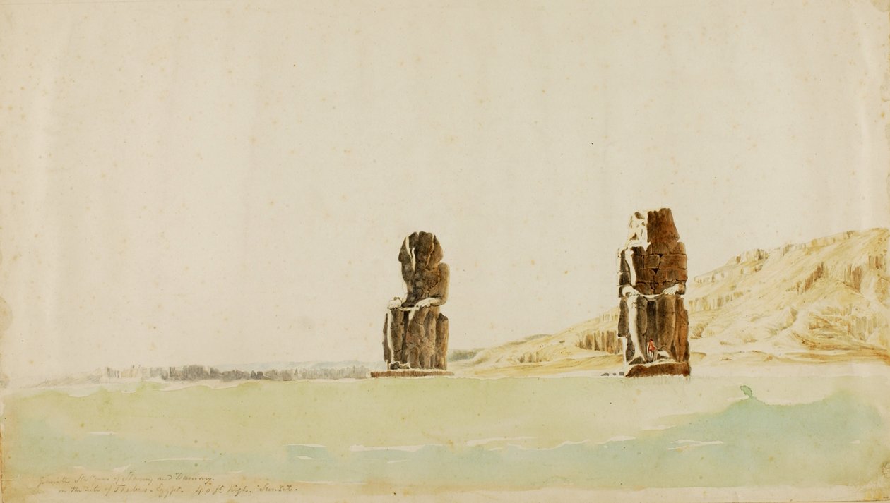Statuer ved Memnon, Theben, n.d. av Miner Kilbourne Kellogg