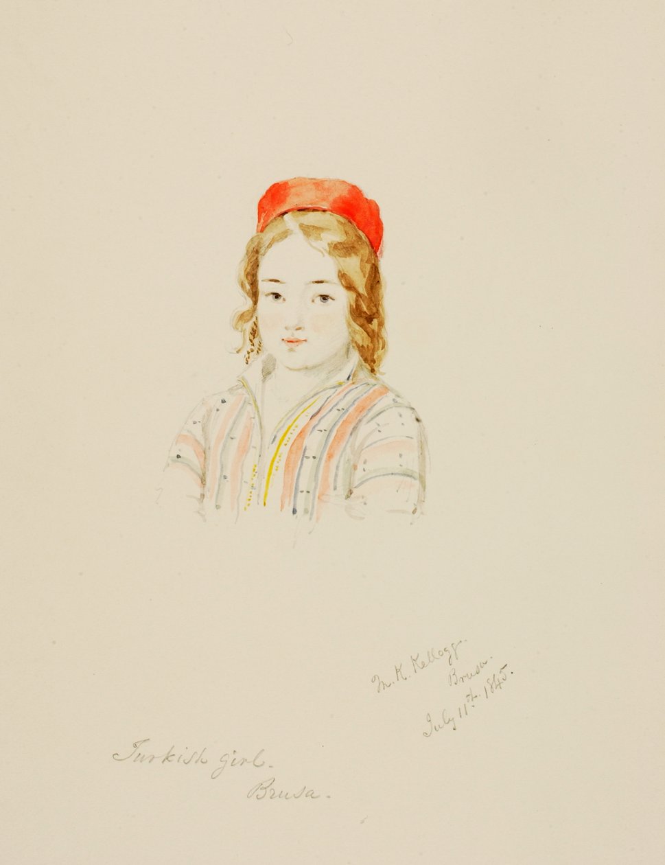 Tyrkisk jente, Brusa, 1845. av Miner Kilbourne Kellogg