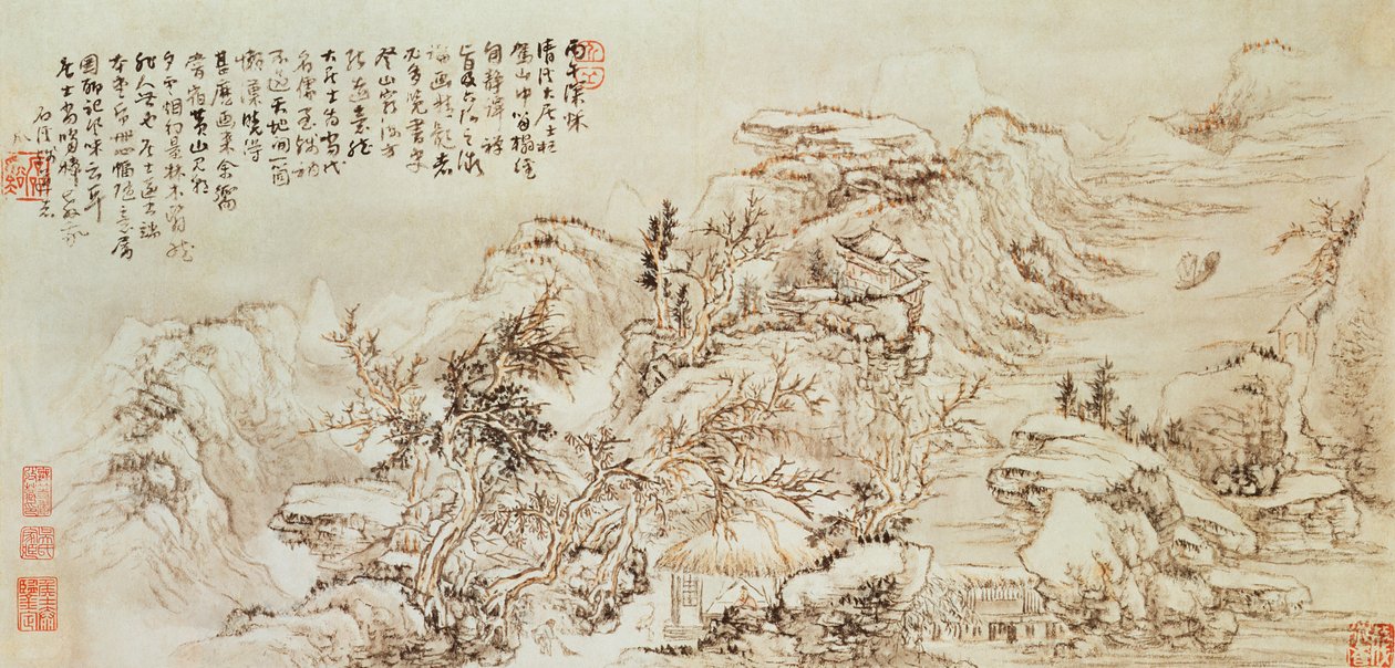 Legg til 331 Mountain View, muligens 1600-tallet (blekk på papir) av Ming Dynasty Chinese School
