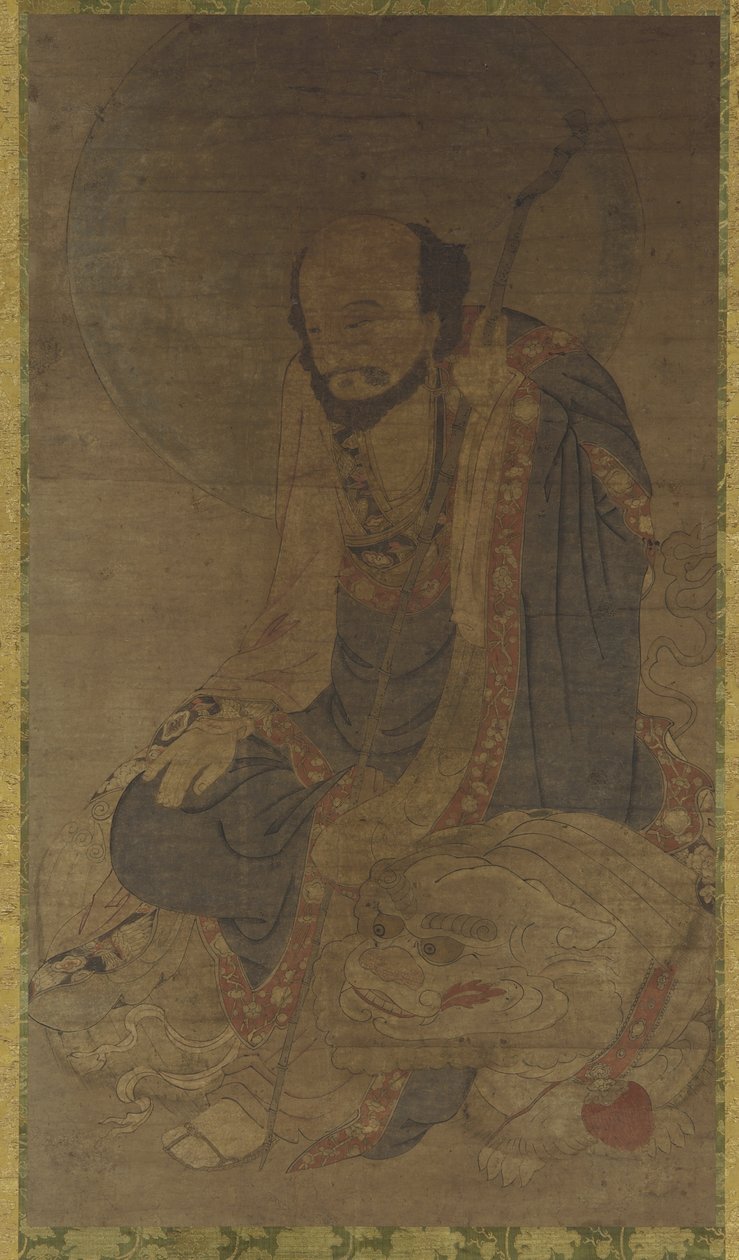Manjusri og løven hans av Ming Dynasty Chinese School