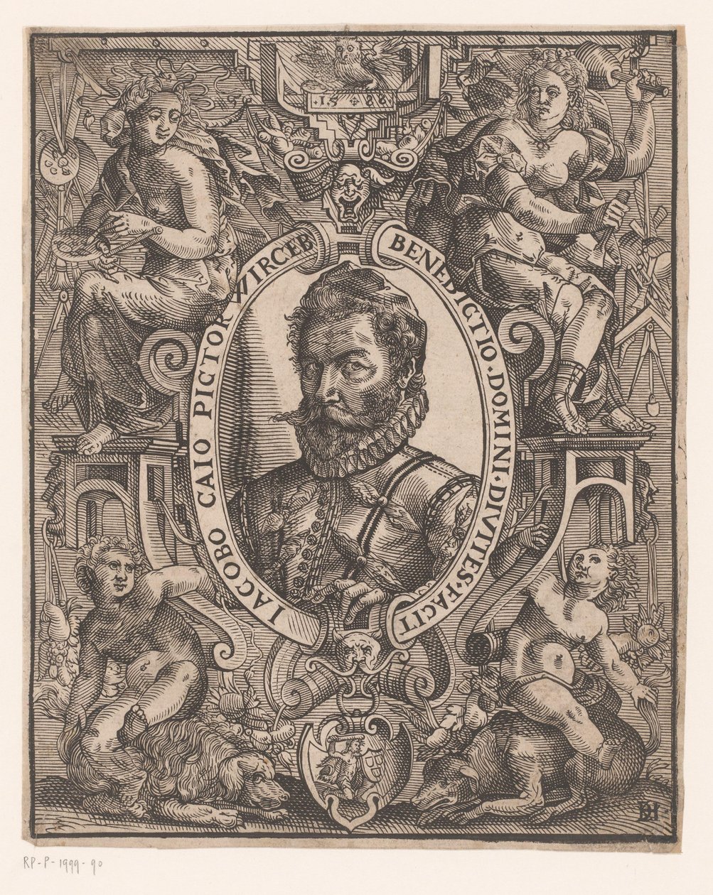 Portrett av Jacob Cay av Monogrammist DH (Duitsland)