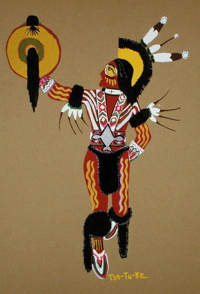 Kiowa Warrior (stensiltrykk) av Monroe Tsatoke
