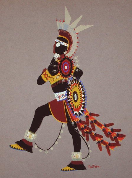 Warrior in Black (pochoir-trykk) av Monroe Tsatoke