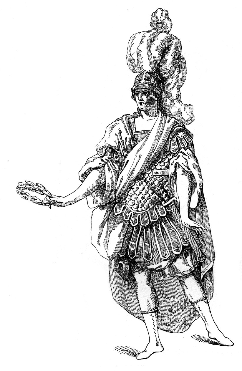 Kostyme fra det franske teatret, 1885. av Moreau