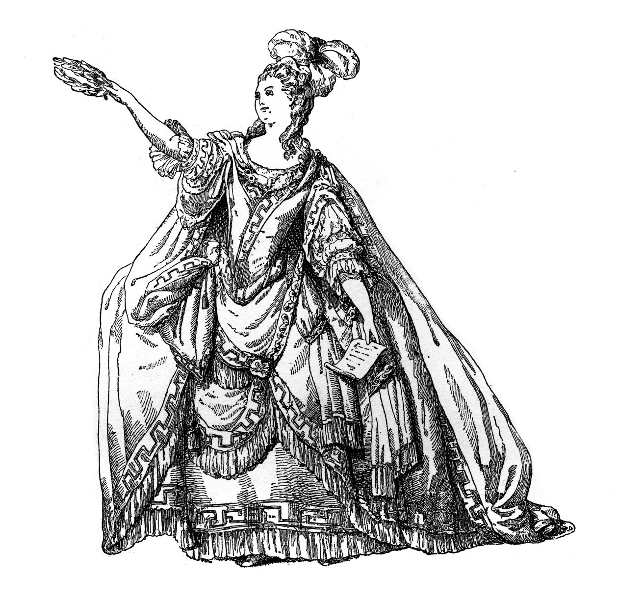 Kostyme fra det franske teatret, 1885. av Moreau