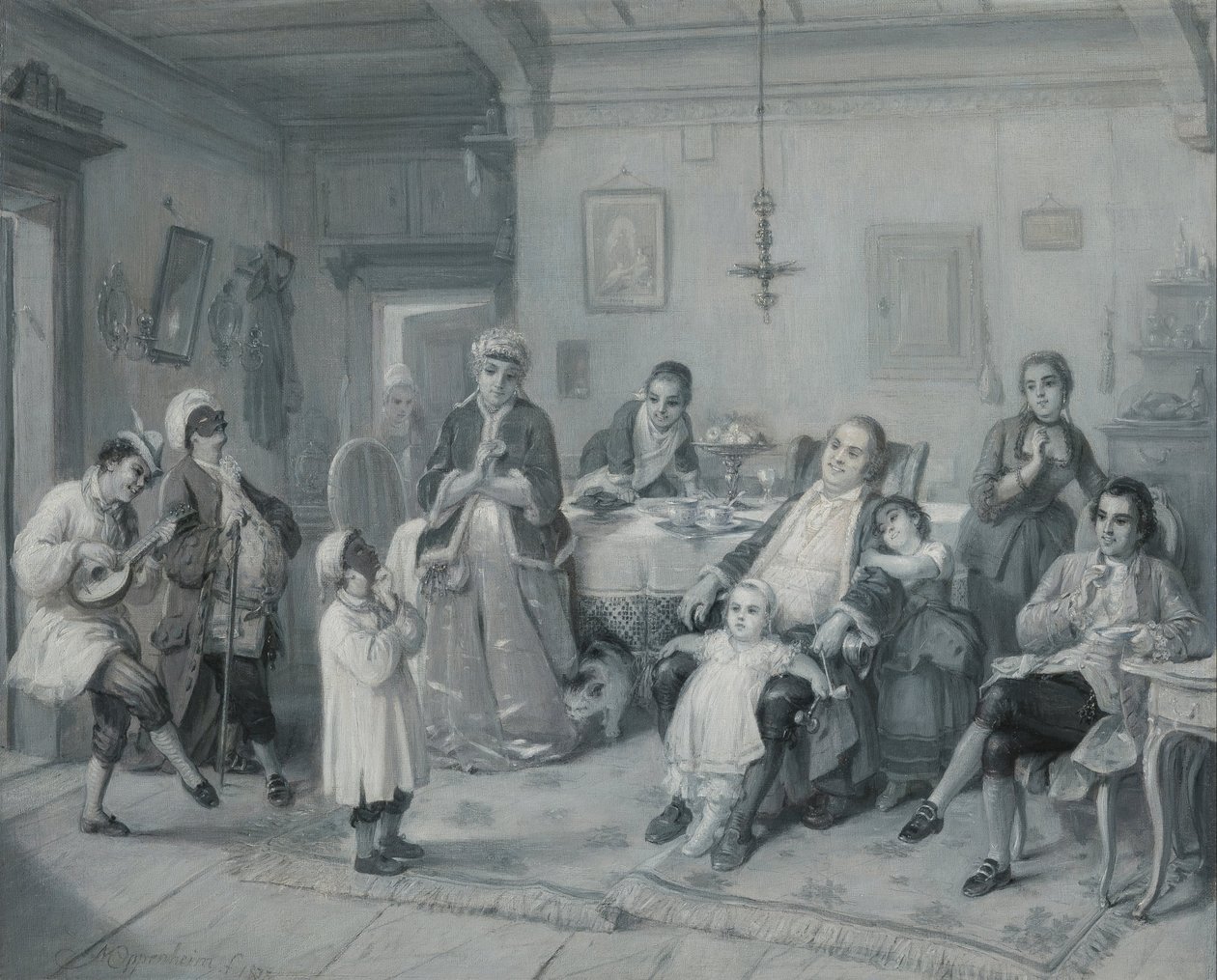 Purim (Fester for Esther) (Purimfestivalen) av Moritz Daniel Oppenheim