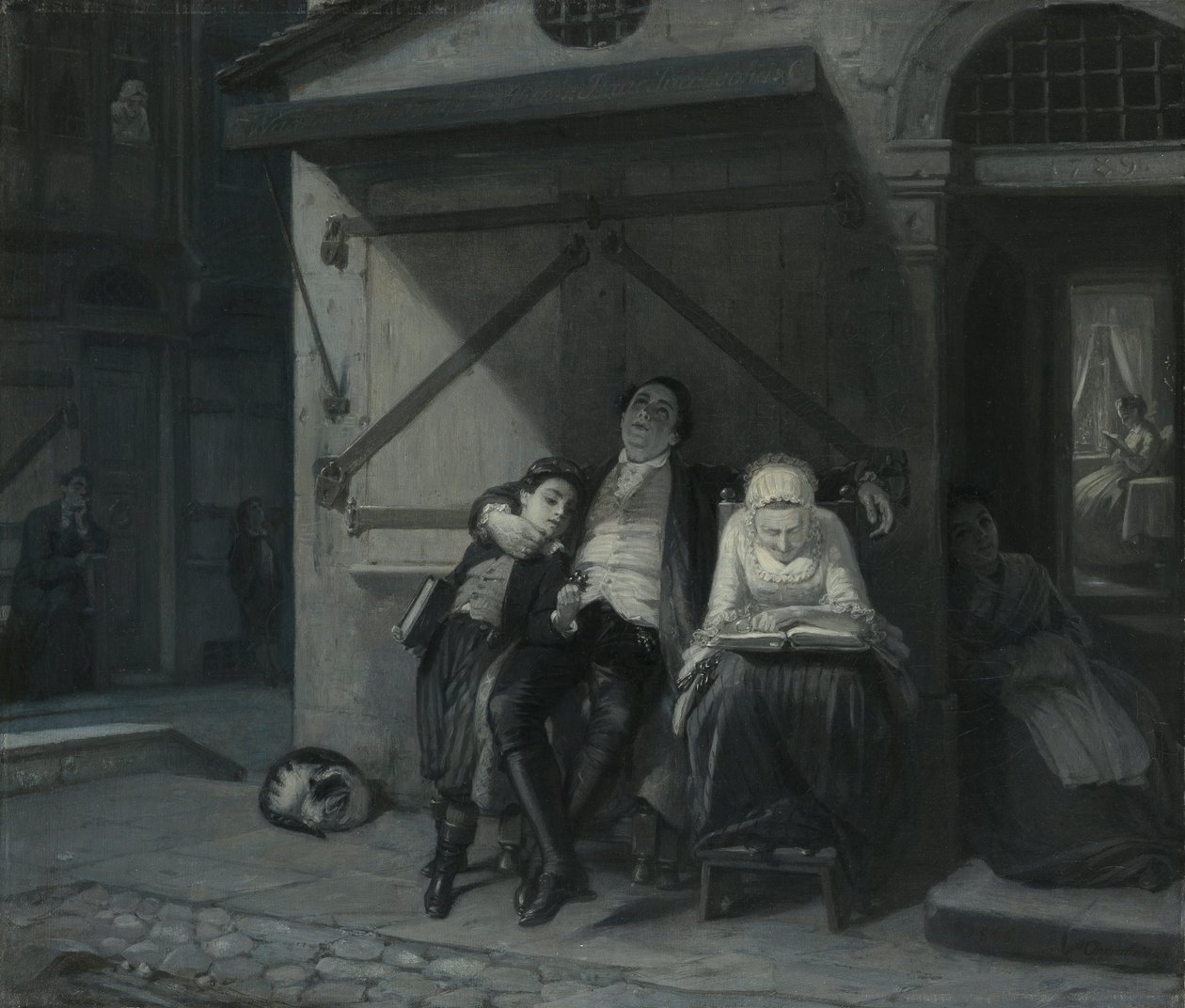 Sabbats hvile (sabbats hvile på smuget) av Moritz Daniel Oppenheim
