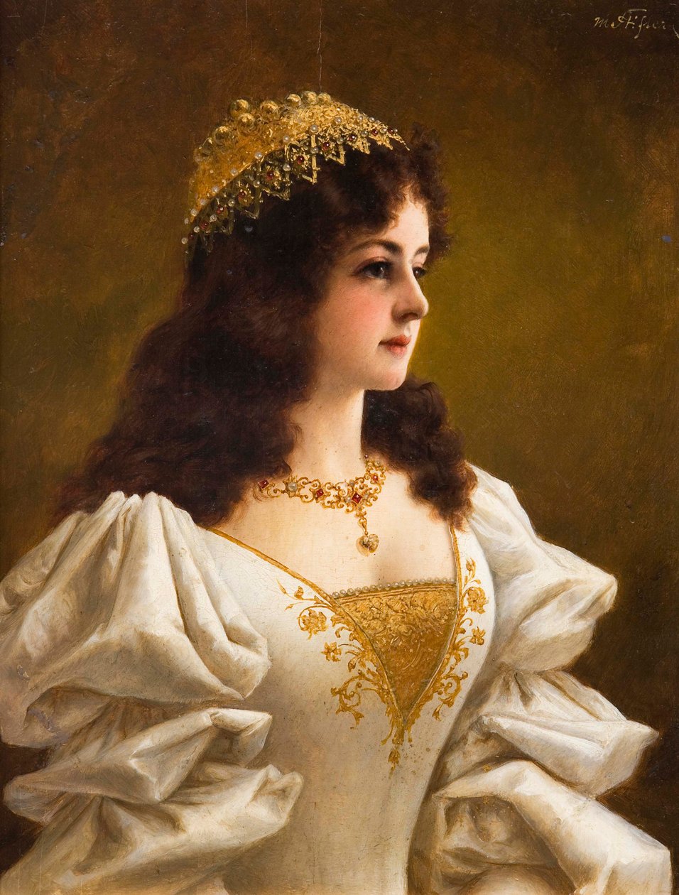 Orientalsk portrett av en jente. av Moritz Stifter