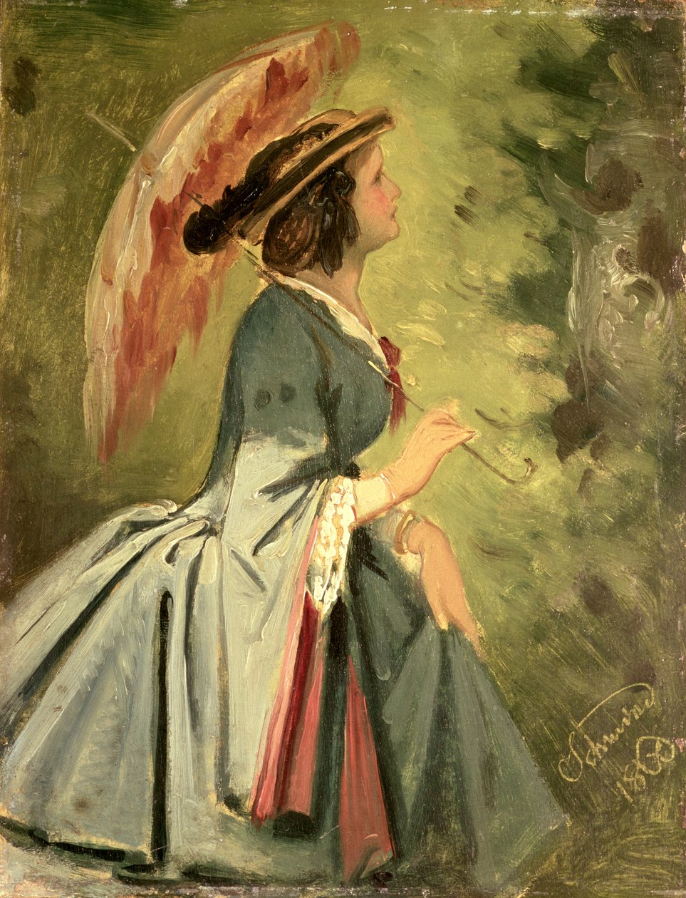 Portrett av Anna, kunstnerens datter, 1860 av Moritz Ludwig von Schwind
