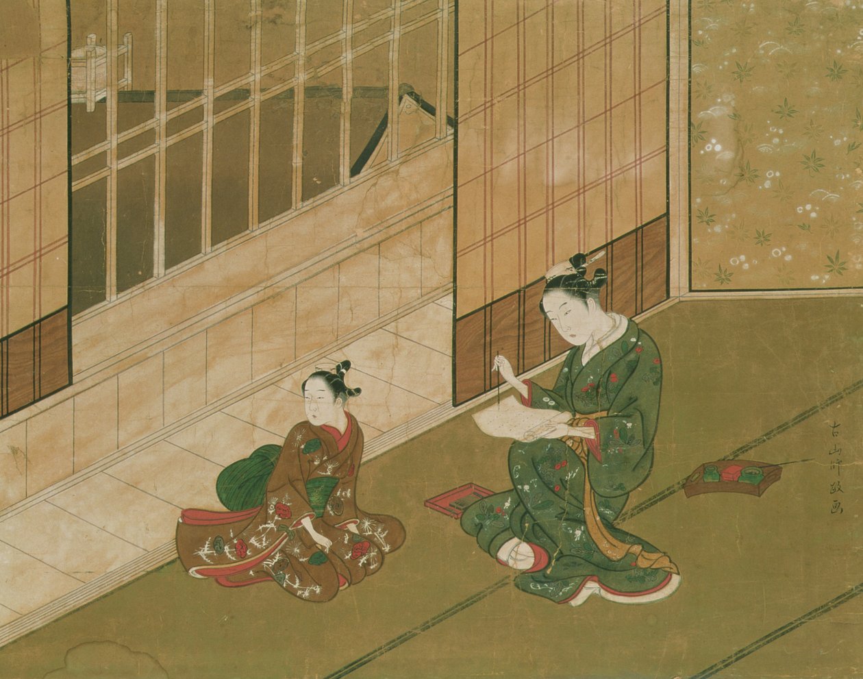 Interiørscene, ca.1730 av Moromasa