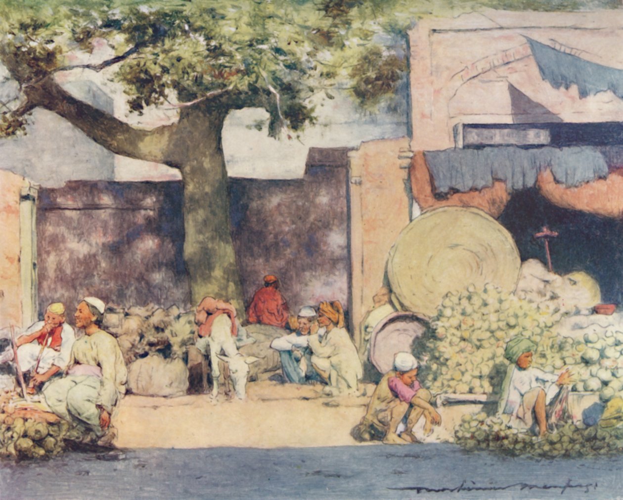 Fruktboder i Delhi, 1905 av Mortimer Ludington Menpes