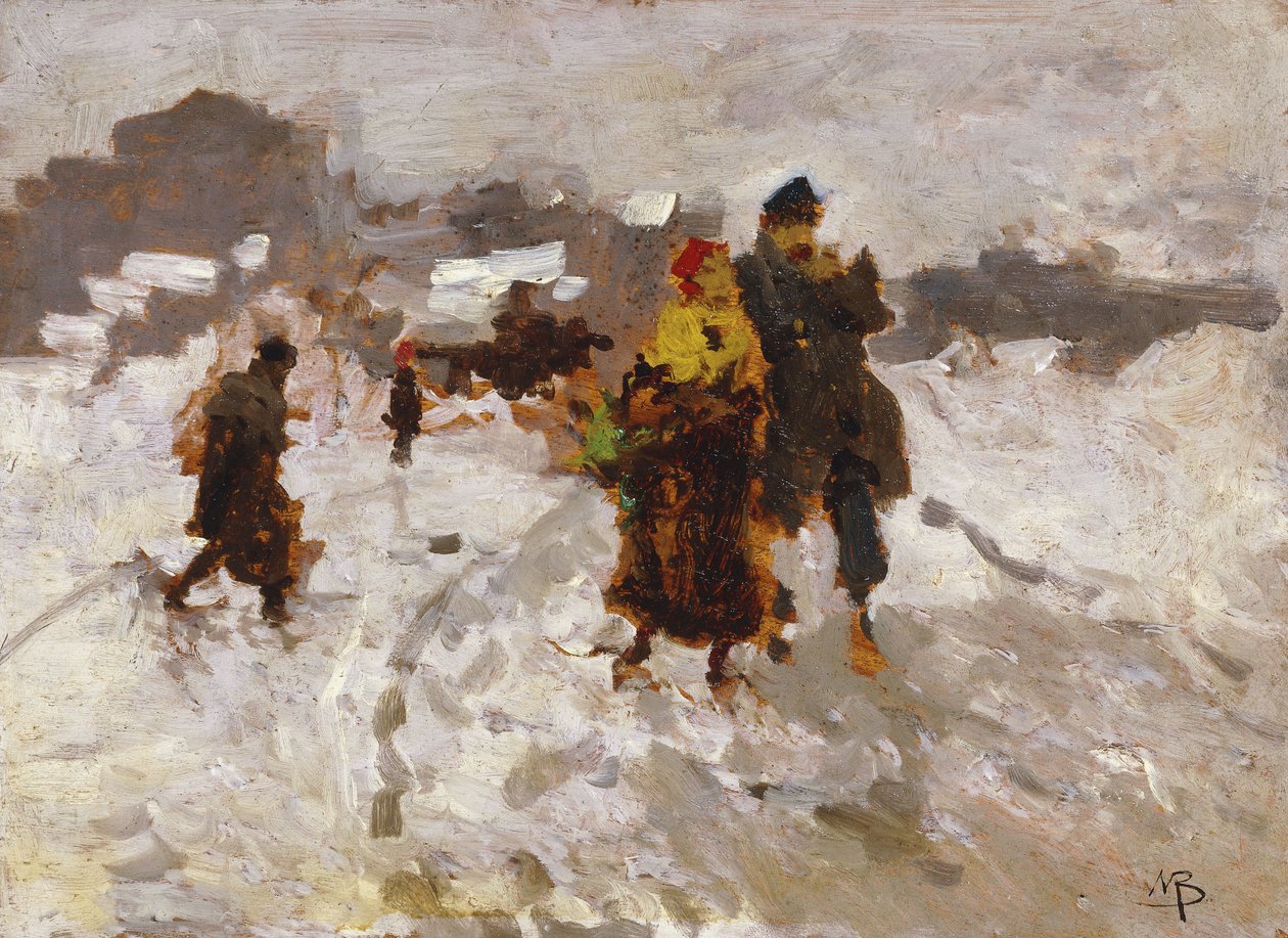 Figurer i snøen, av Mose Bianchi