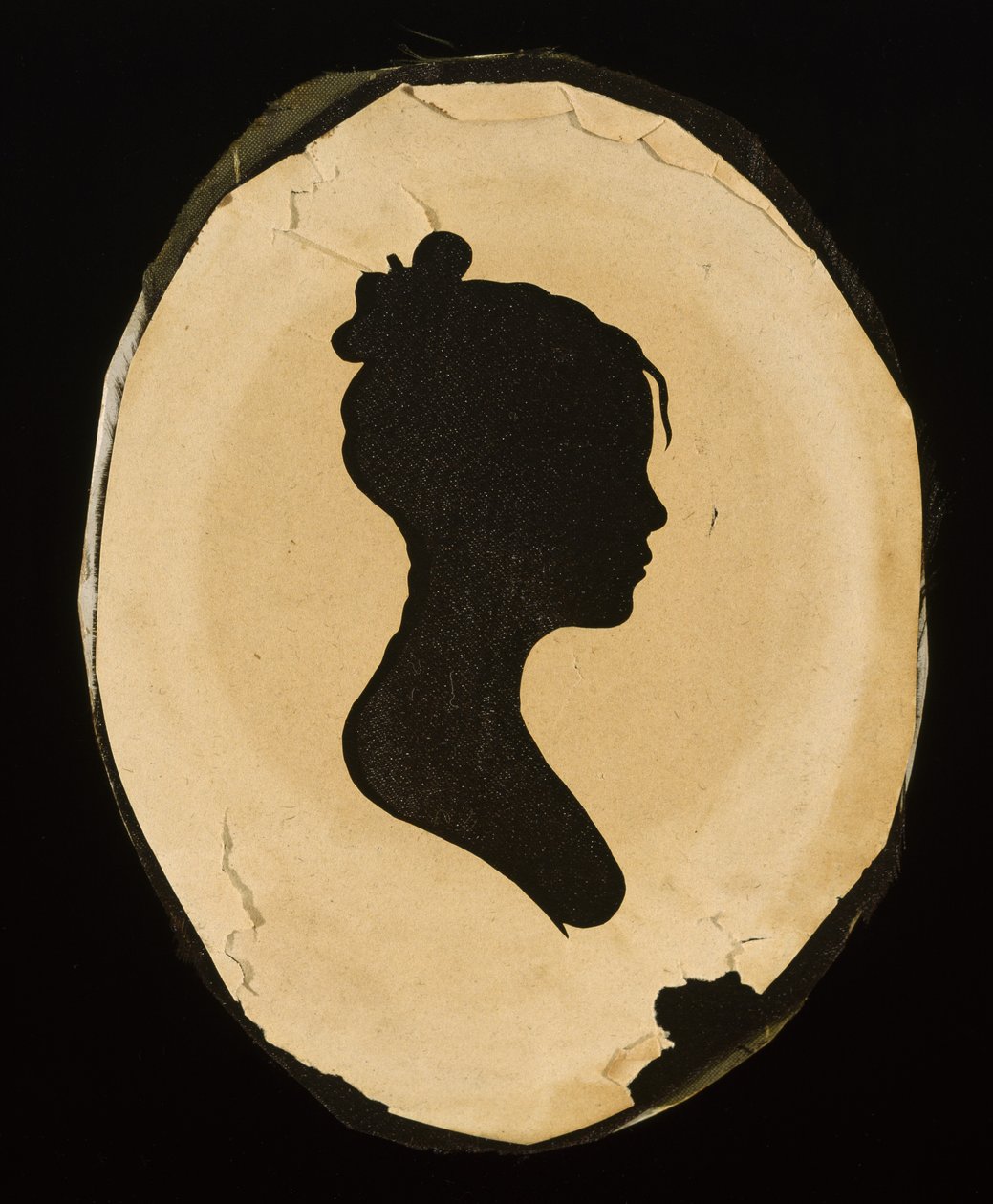 Avslørt silhuett av en ung kvinne, etter 1802 (vevd papir med svart blekk) av Moses Williams