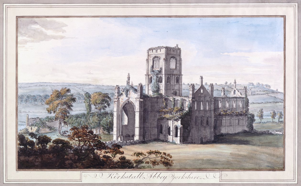Nordøst utsikt over Kirkstall Abbey av Moses Griffiths