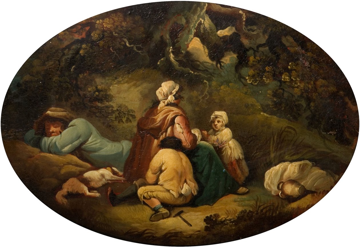 Sigøynere i et landskap, 1804. av Moses Haughton