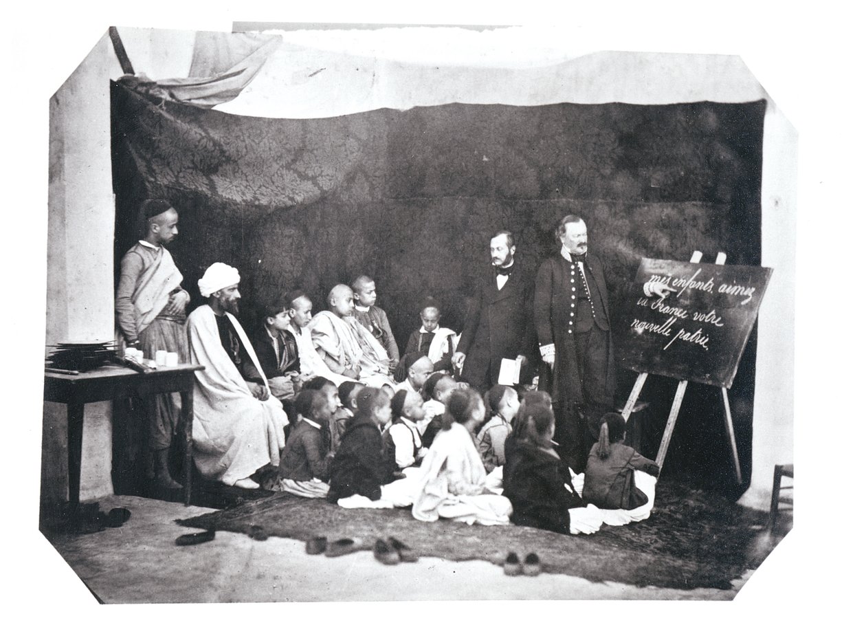 Fransk skole i Algerie, ca. 1860 bw, se også 438857 av Moulins