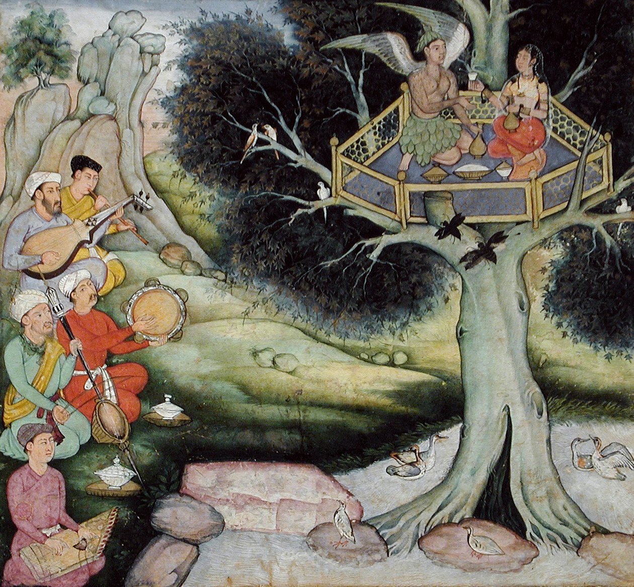 Somaprabha and a Celestial Nymph Listening to Music, ca. 1590 av Mughal School