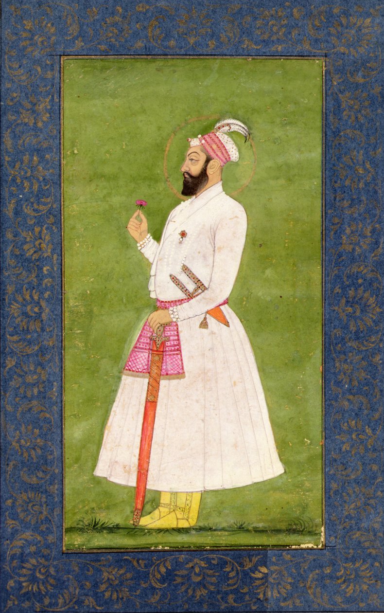 Mughal Emperor Bahadur Shah (1707-12) fra Large Clive Album av Mughal School