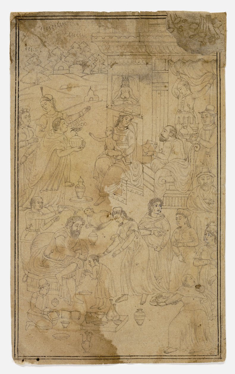 Tilbedelse av magiene av Mughal School