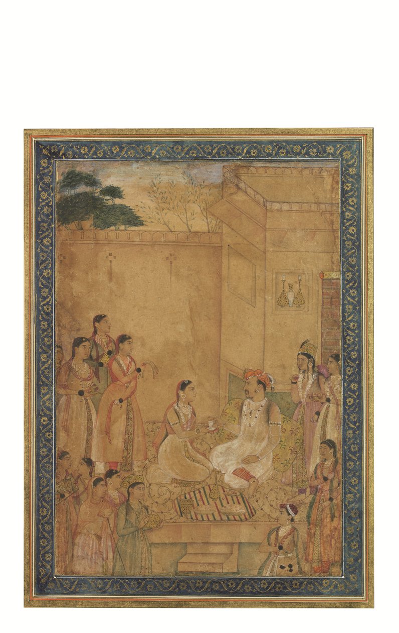 Keiser Jahangir i Zenana av Mughal School