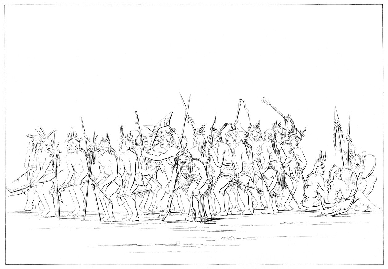 Siouxernes hundedans, 1841. av Myers and Co
