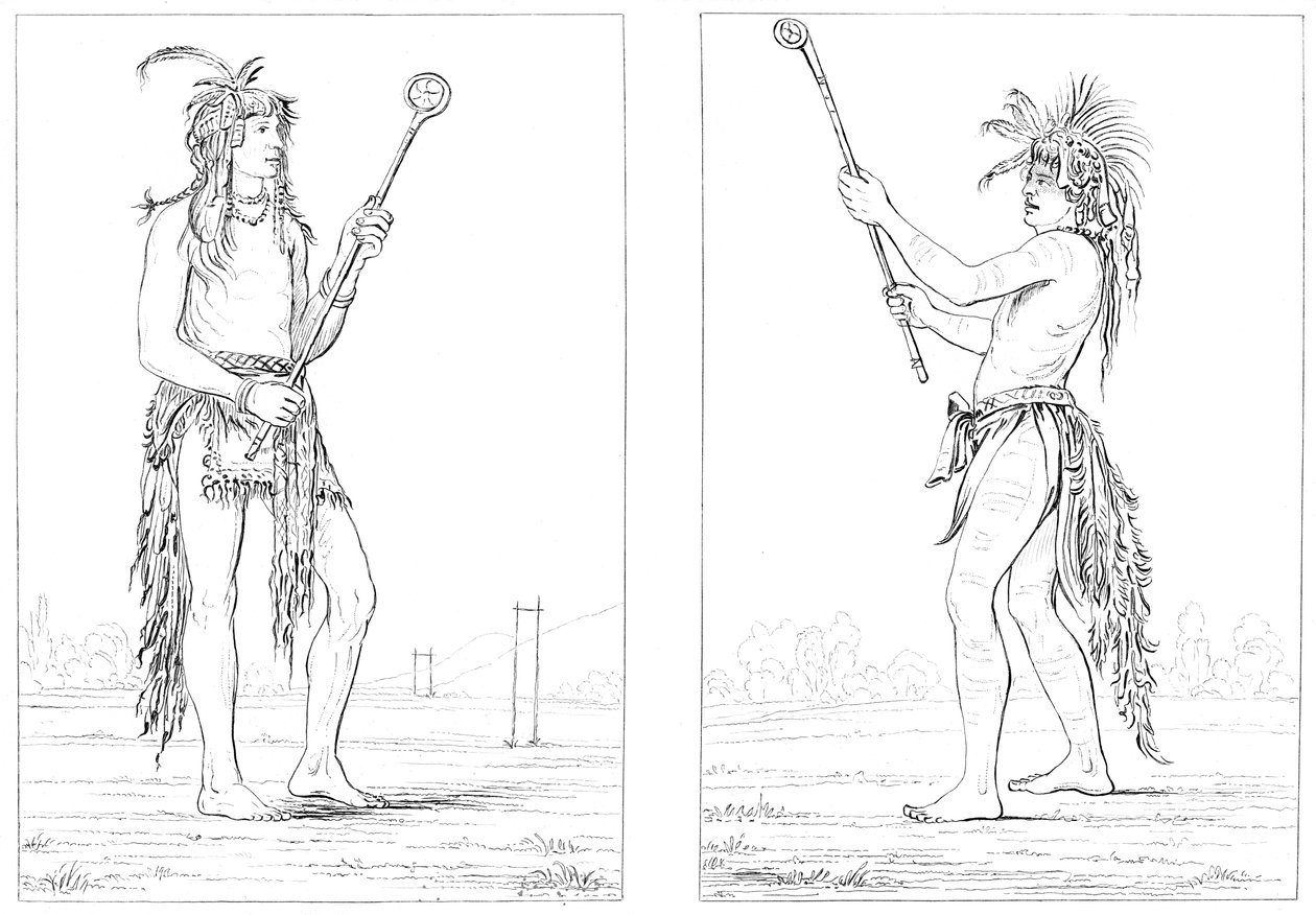 Sioux ballspillere, 1841. av Myers and Co