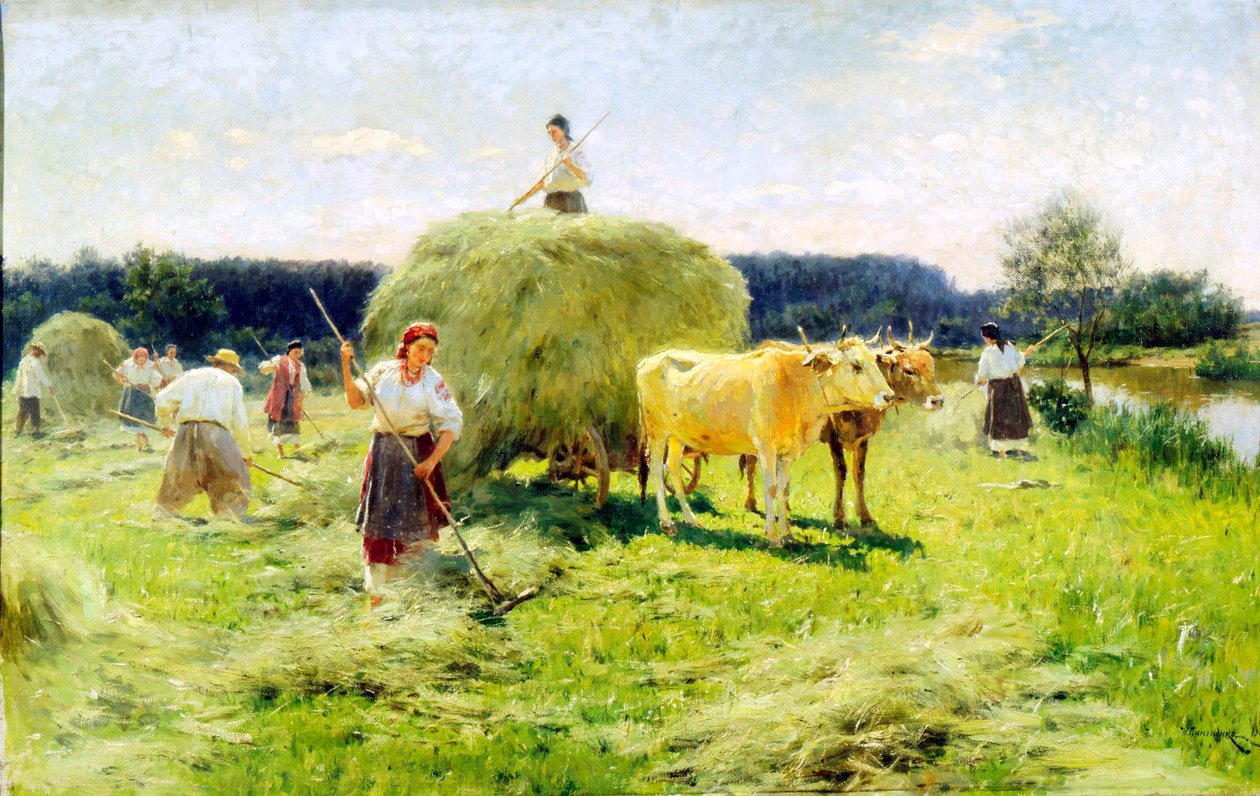 Hey-Making, 1906. av Mykola Kornylijowytsch Pymonenko