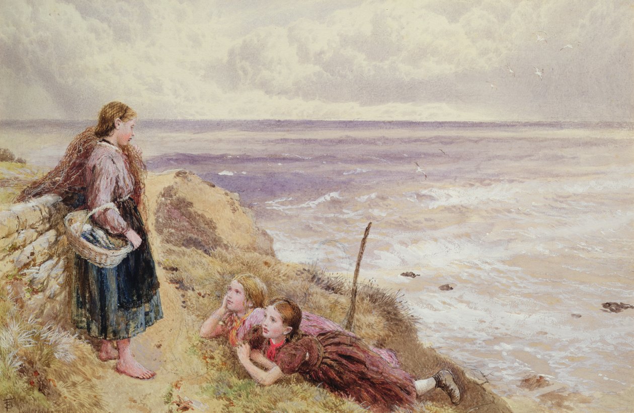 På Cullercoats Cliffs av Myles Birket Foster