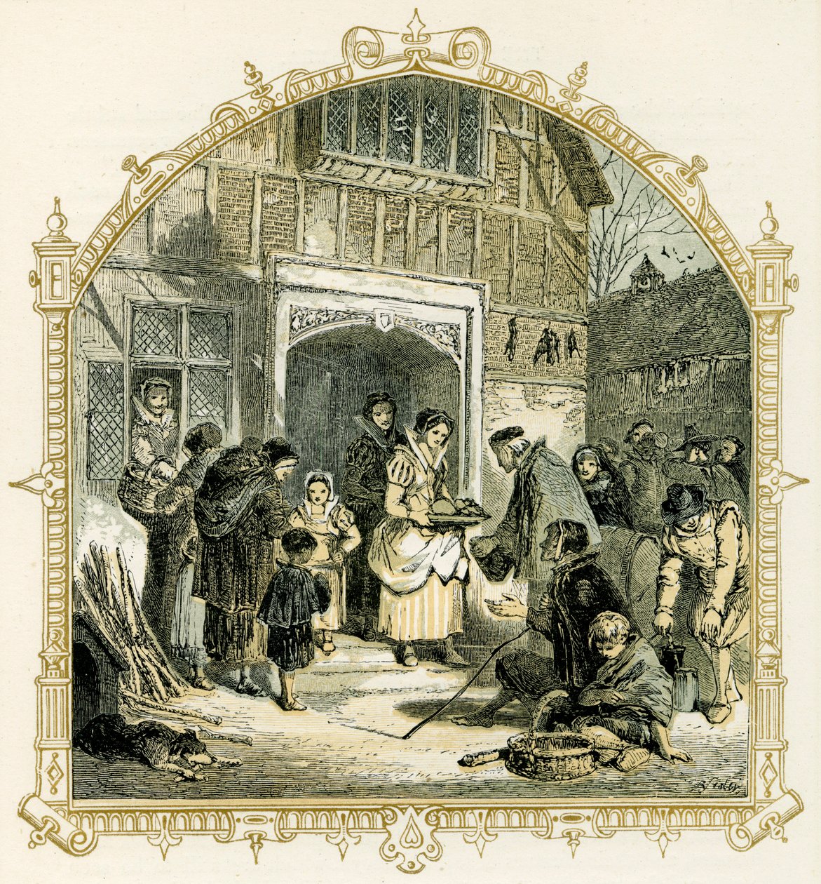 Elizabethansk julescene av Myles Birket Foster
