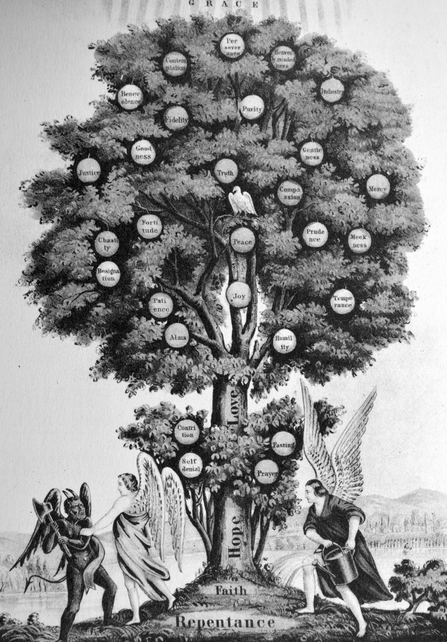 Currier & Ives Illustrasjon 1800-tallet. Livets tre. Den kristne. av N. and Ives, J.M. Currier