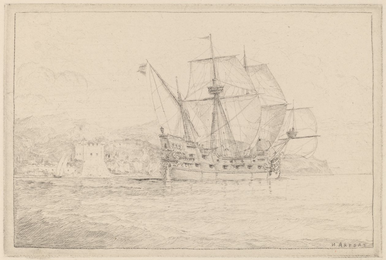Skip under seil av N. Artsay